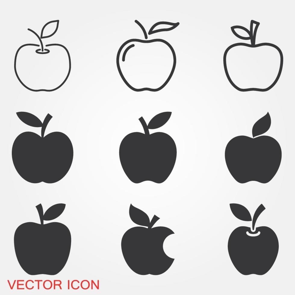 icono de manzana. símbolo de fruta fresca vector