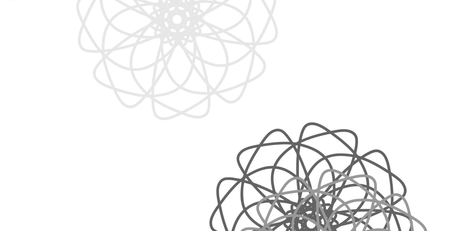 textura de doodle de vector gris claro con flores.