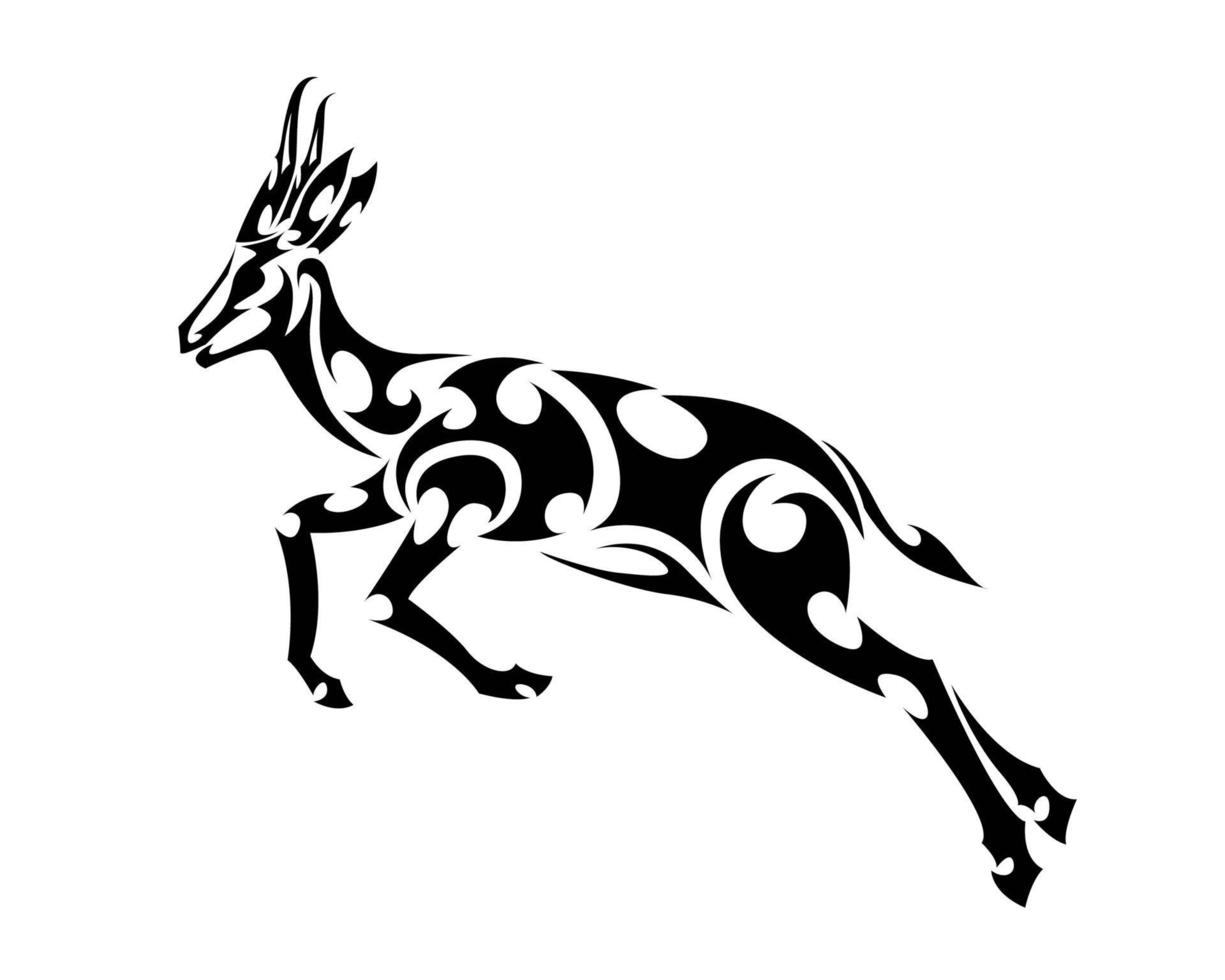 Springbok line art vector