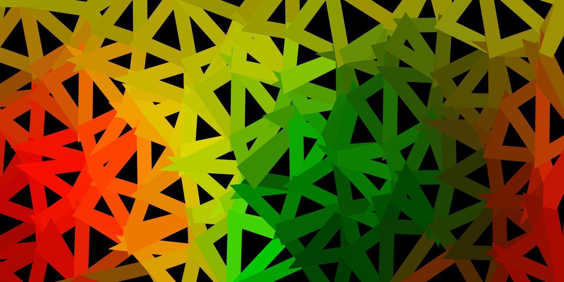 Light green, red vector abstract triangle texture.
