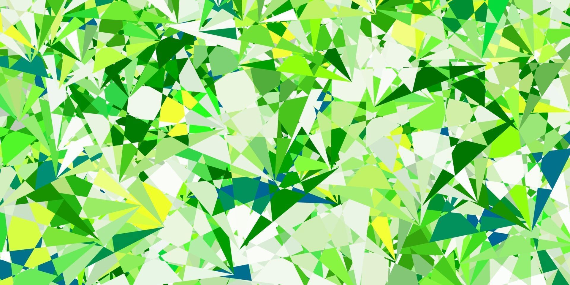 diseño de vector verde claro, amarillo con formas triangulares.