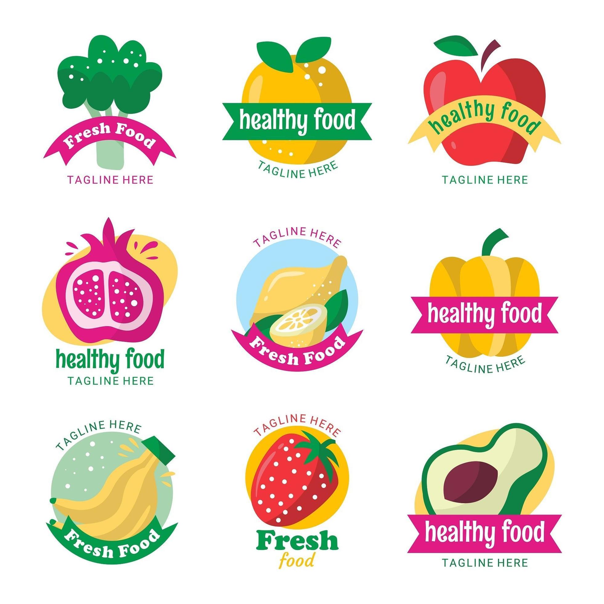 Healthy and Fresh Food Logo Template 2381094 Vector Art at Vecteezy