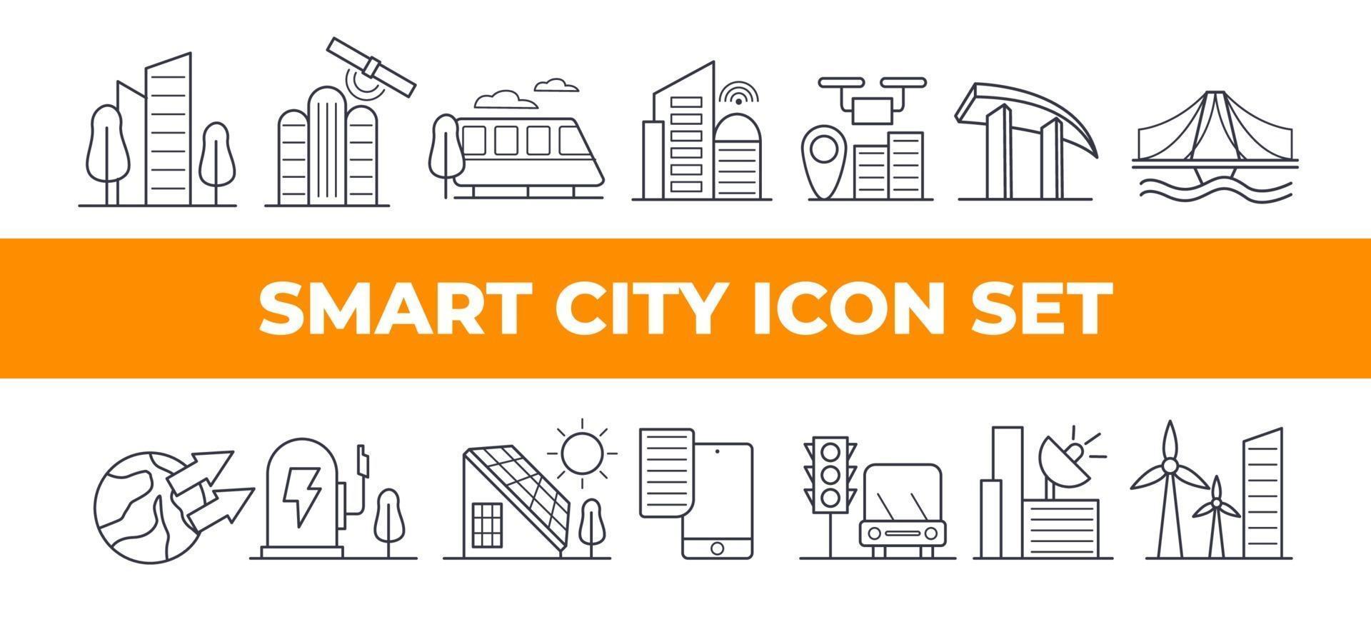 Smart City Icon Set vector