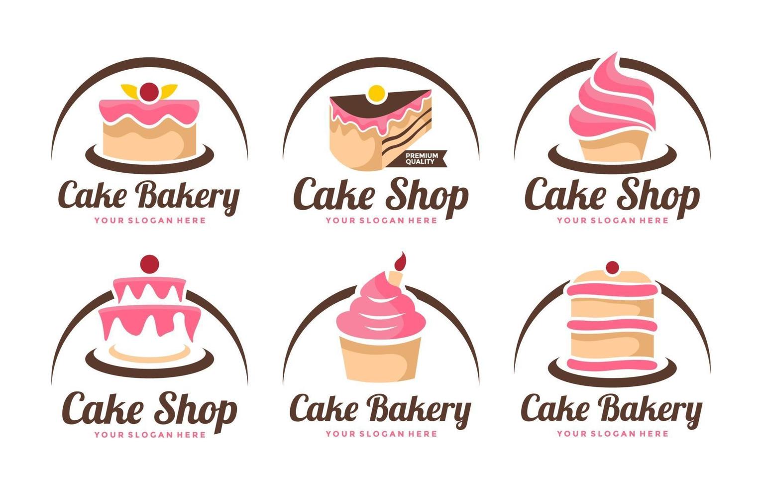 Cake Logo Template Collection vector