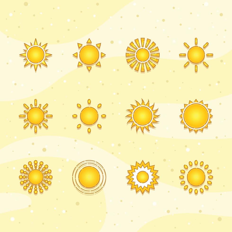 conjunto de iconos de sol vector