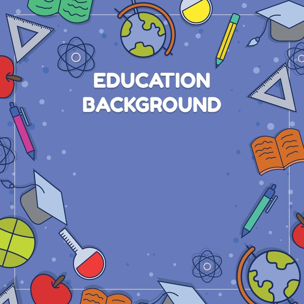 Education Background With Flat Color vector