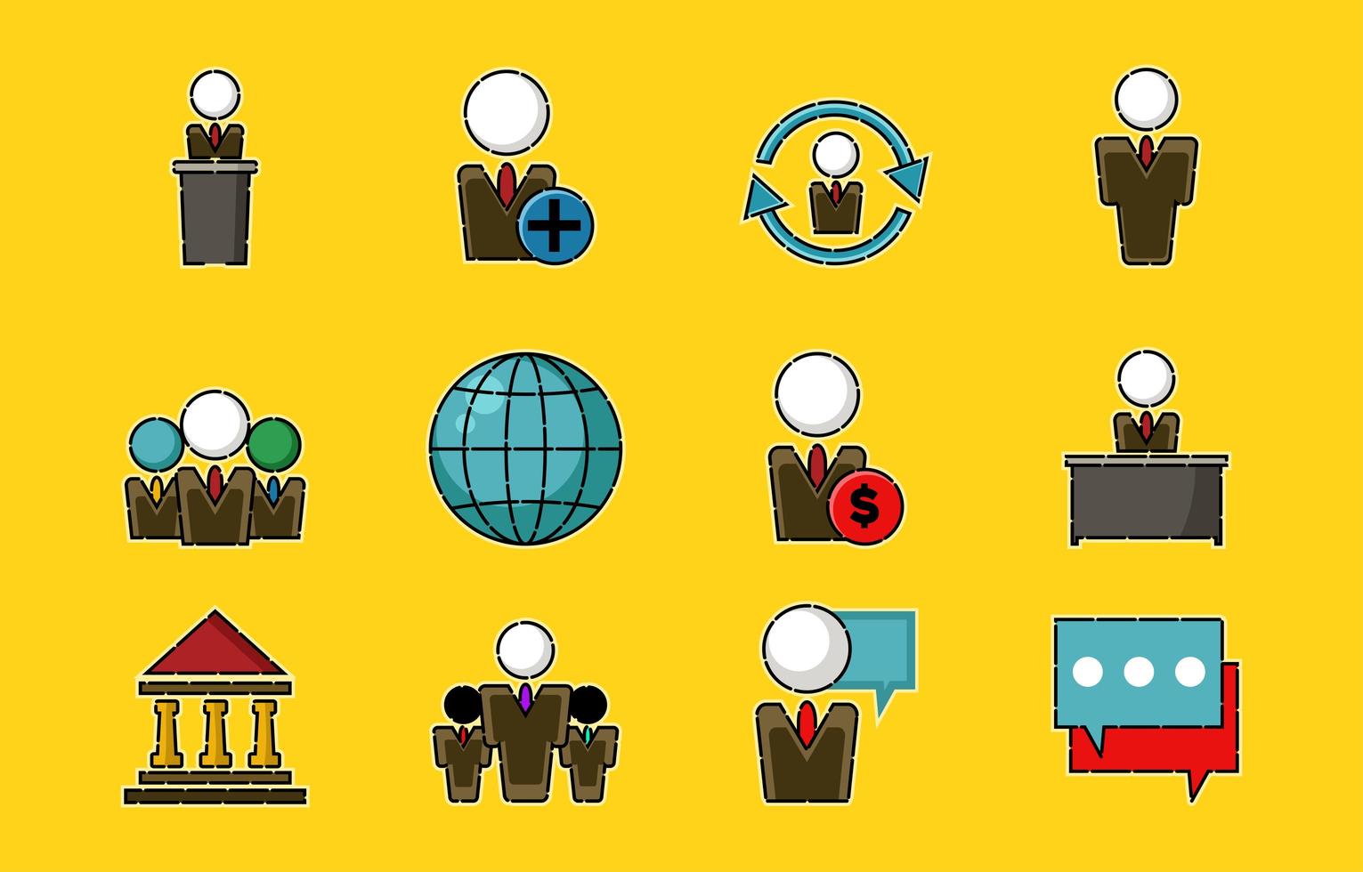 People Business Icon Set vector