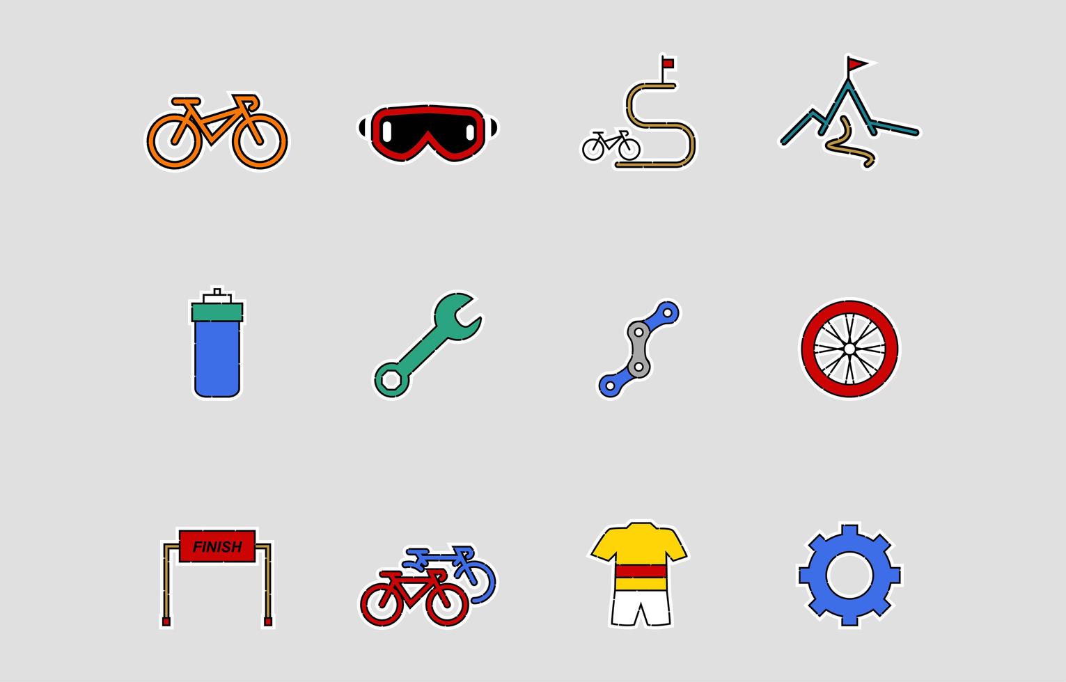 conjunto de iconos de bicicleta vector