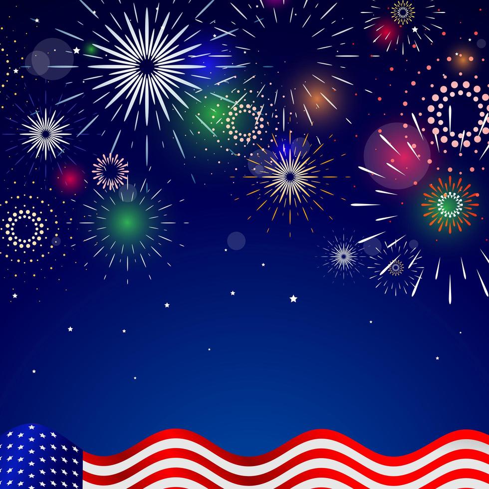 4th July Fireworks Illustration vector