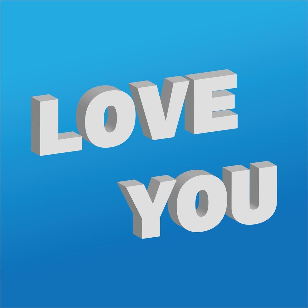 Eye love you in 3d white vector