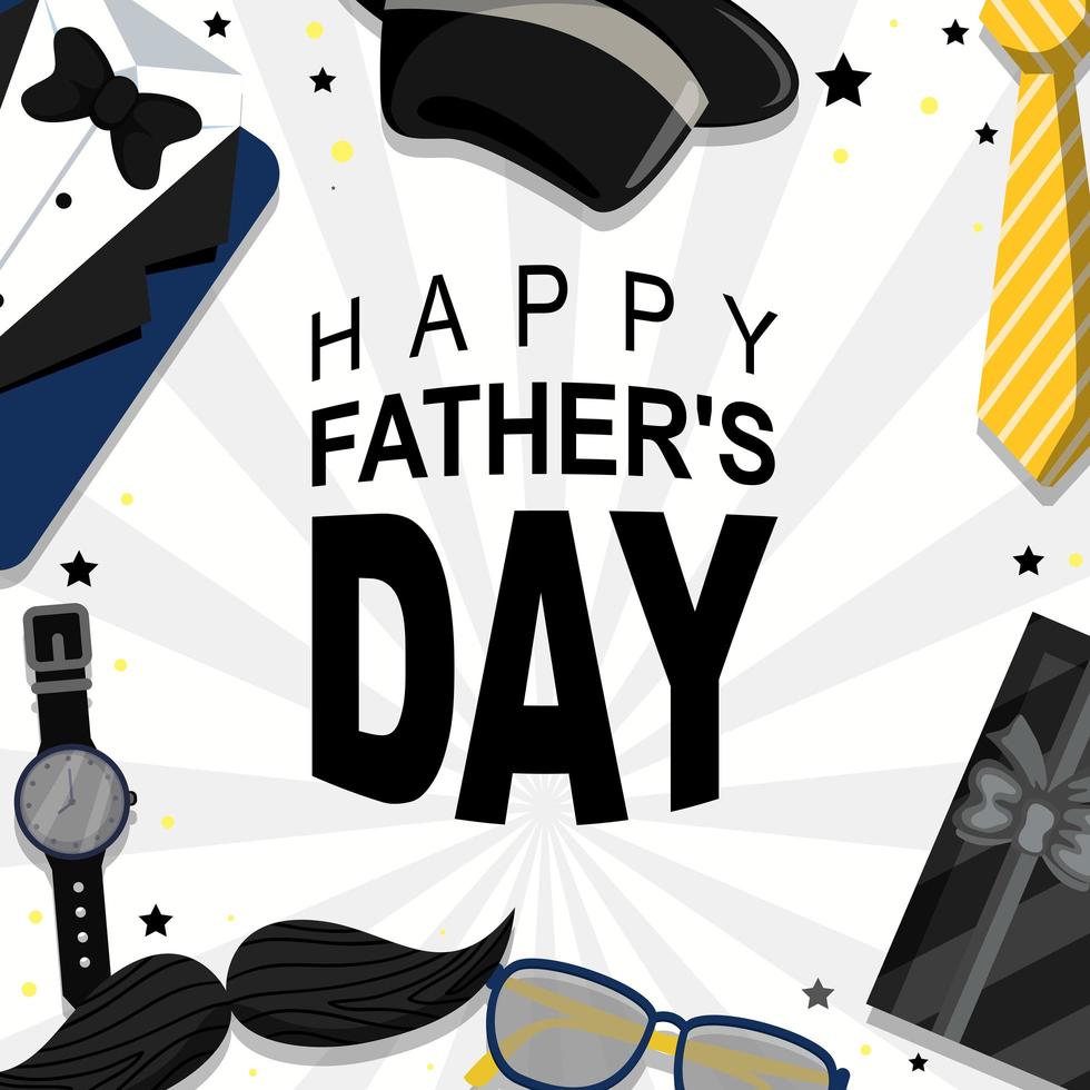 Happy Father's Day Background With Black Color Dominant vector