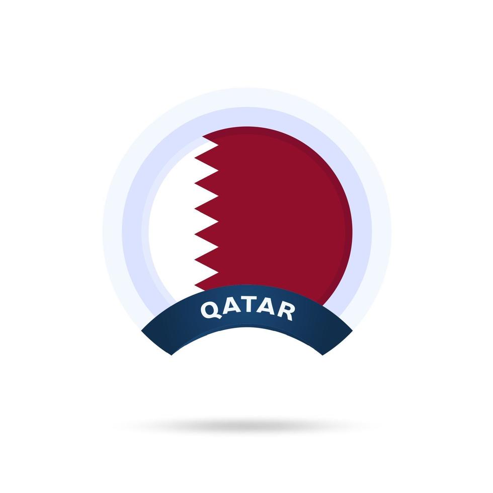 qatar national flag Circle button Icon. Simple flag, official colors and proportion correctly. Flat vector illustration.