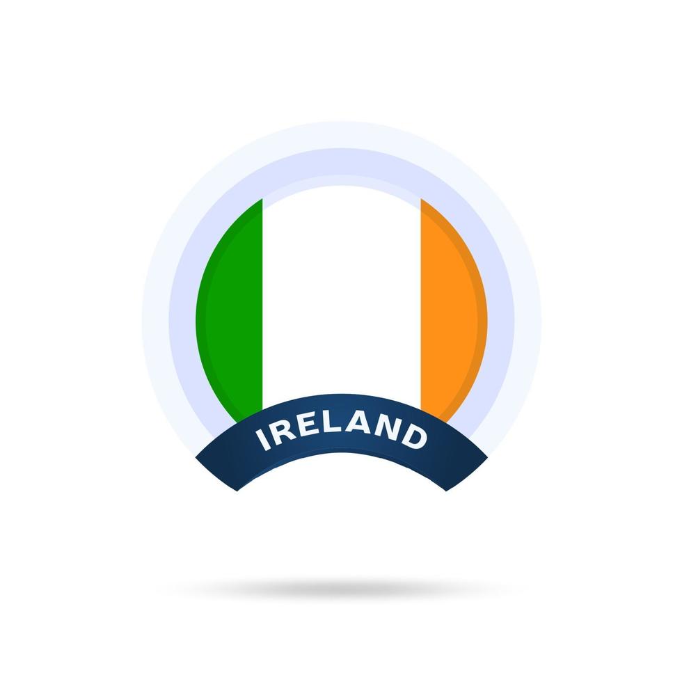 ireland national flag Circle button Icon. Simple flag, official colors and proportion correctly. Flat vector illustration.