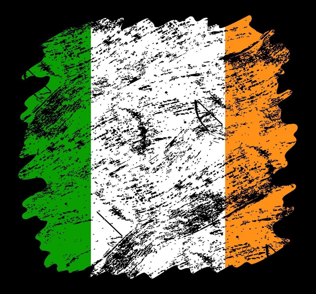 ireland flag grunge brush background. Old Brush flag vector illustration. abstract concept of national background.