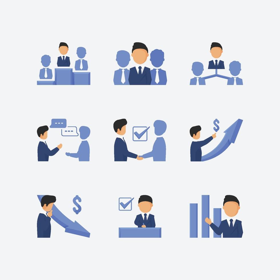 Set of Business People Icon vector