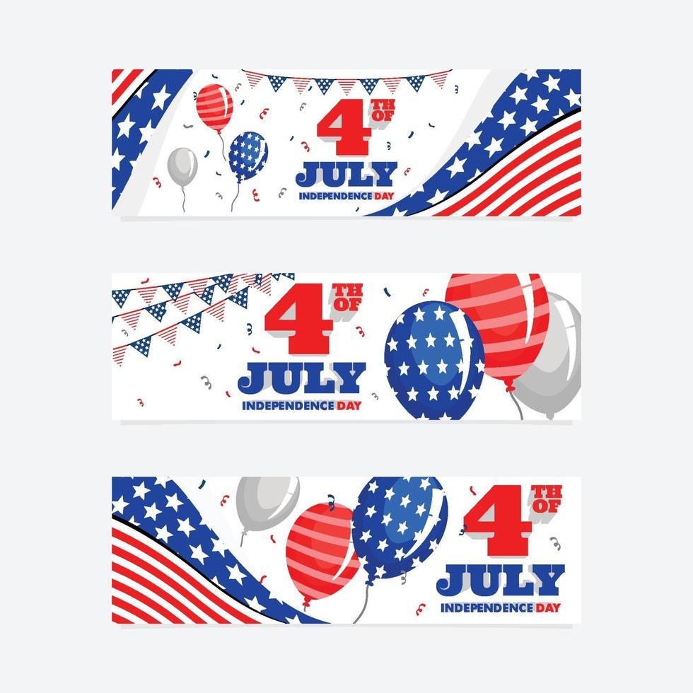 Independence Day 4th of July Banner vector