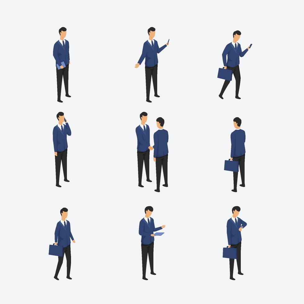 Business People Activity Isometric Character vector