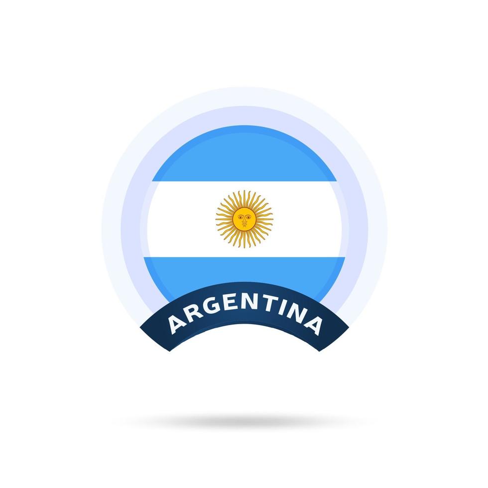 argentina national flag Circle button Icon vector