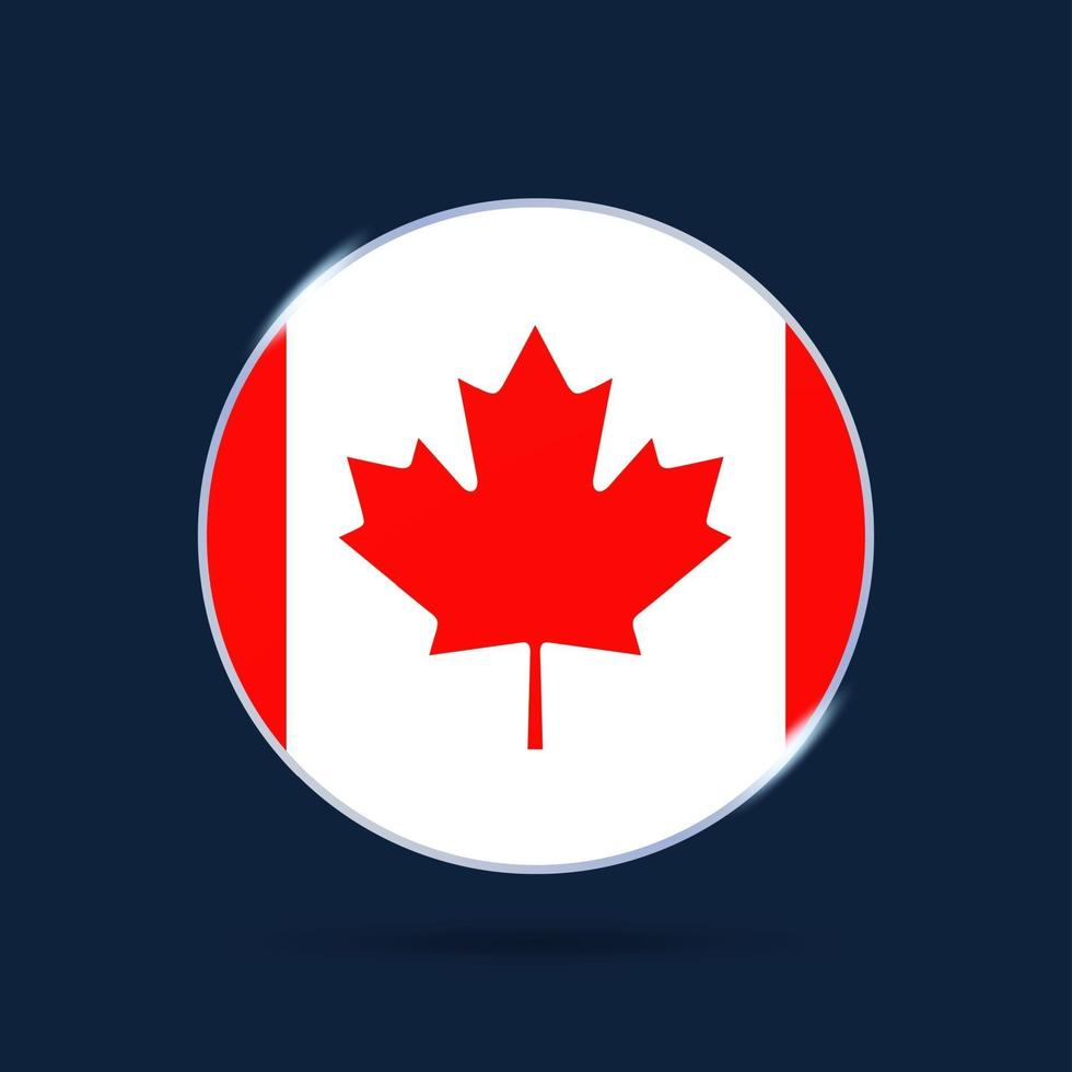 canada national flag Circle button Icon vector