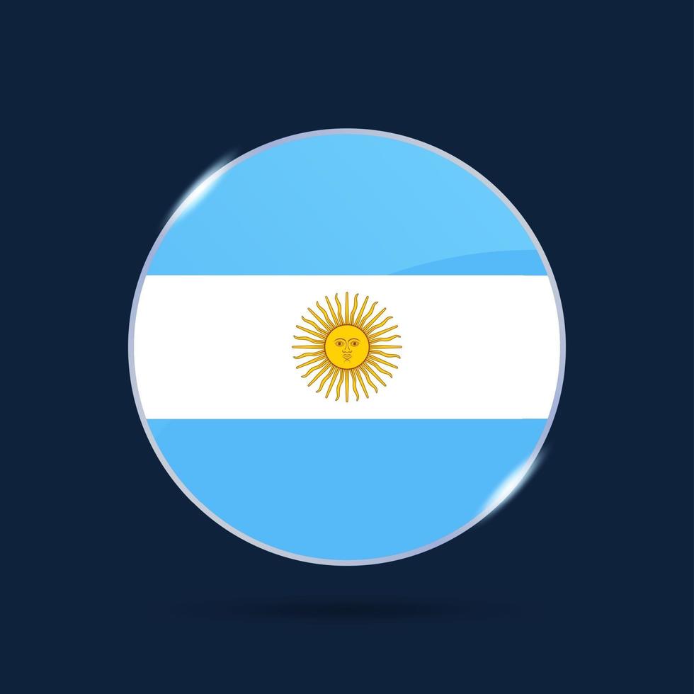 icono de botón de círculo de bandera nacional argentina vector