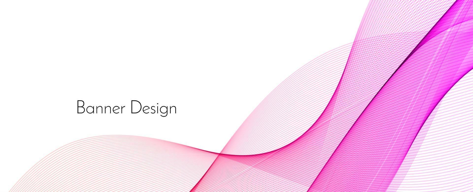 Abstract stylish pink color decorative modern wave banner background vector