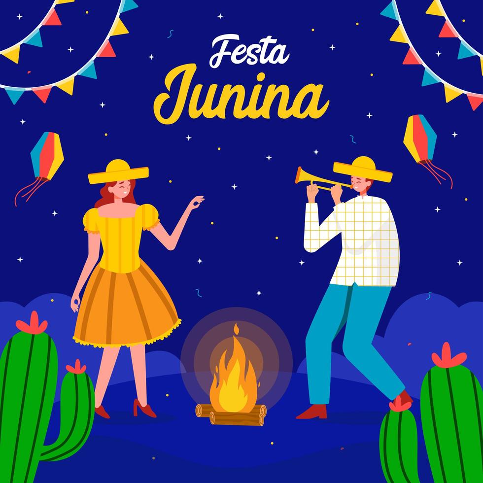 concepto de festa junina vector