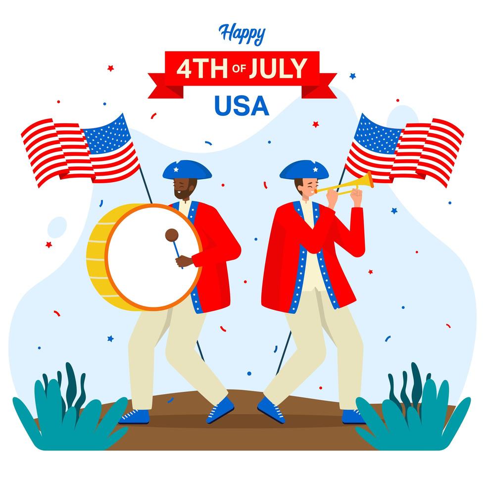 Parade Commemorating and Celebrating The American Independence Day vector