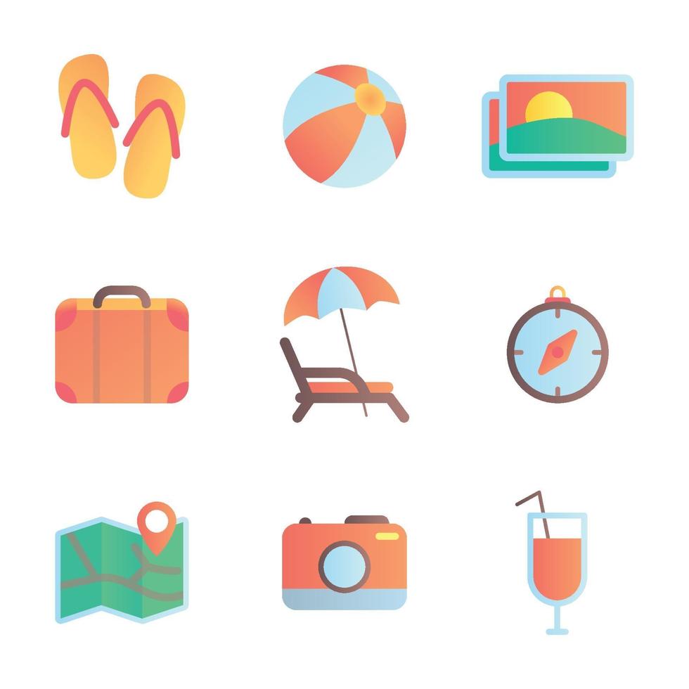 colección de iconos de verano vector