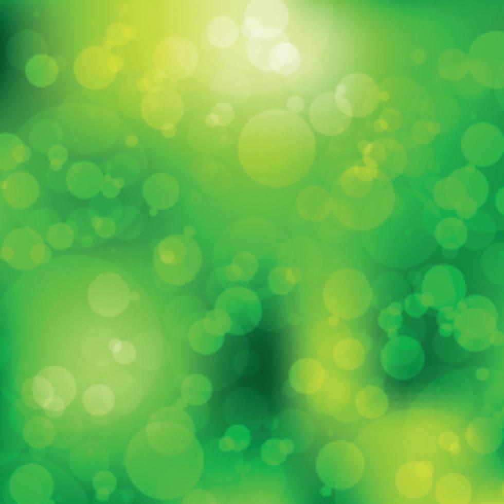 Multicolored blurry bokeh on a green background vector