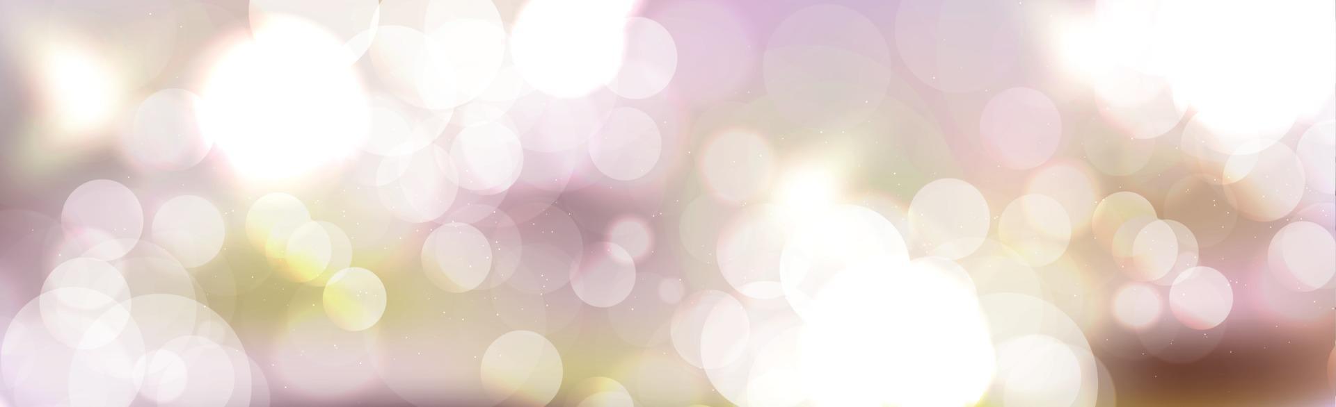 Multicolored blurred bokeh on panorama background vector