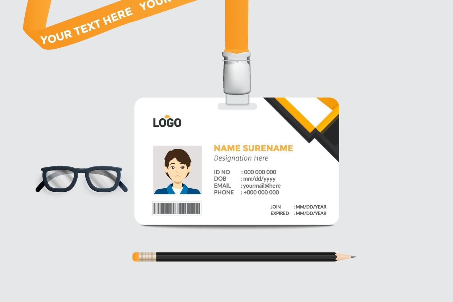 simple Id card template design with vector