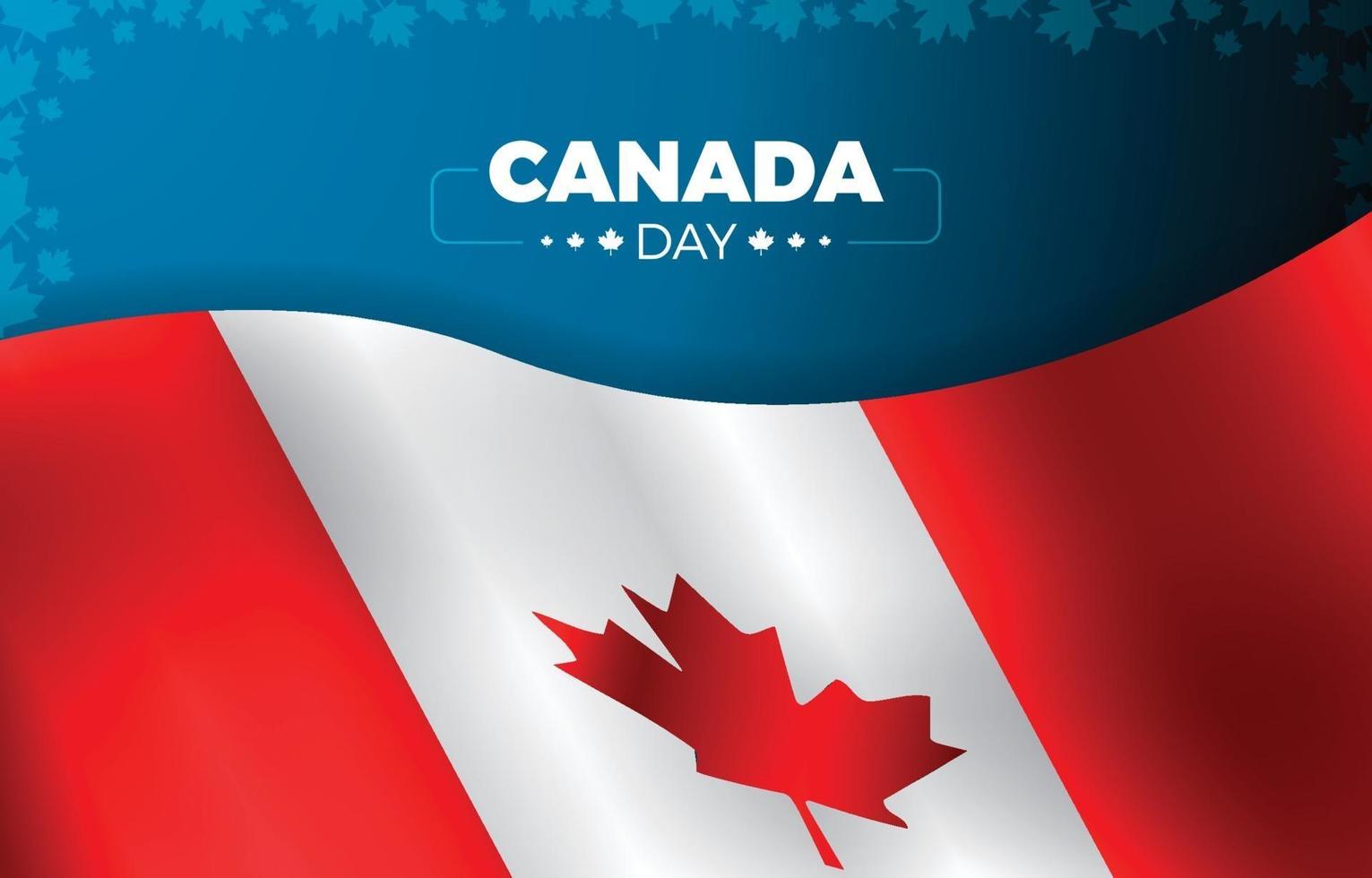 Canada Day with  Flag and Leaf Border Illustration vector