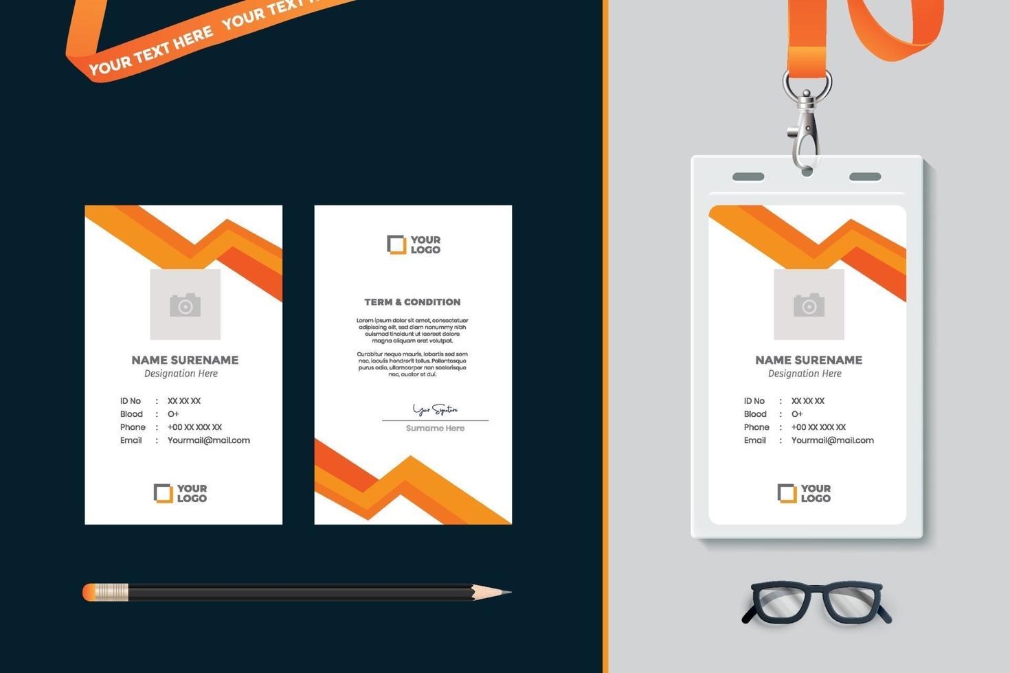 simple Id card template design with vector