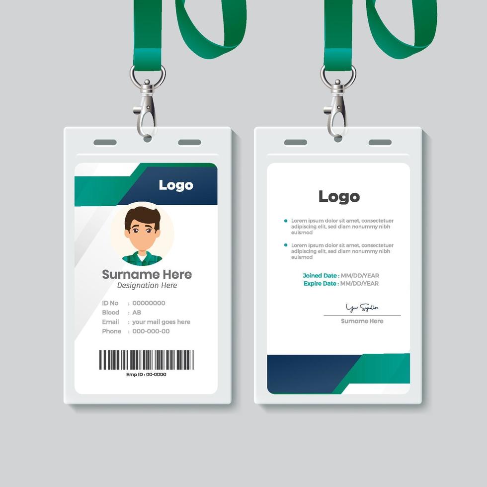 diseño de plantilla de tarjeta de identificación simple con vector