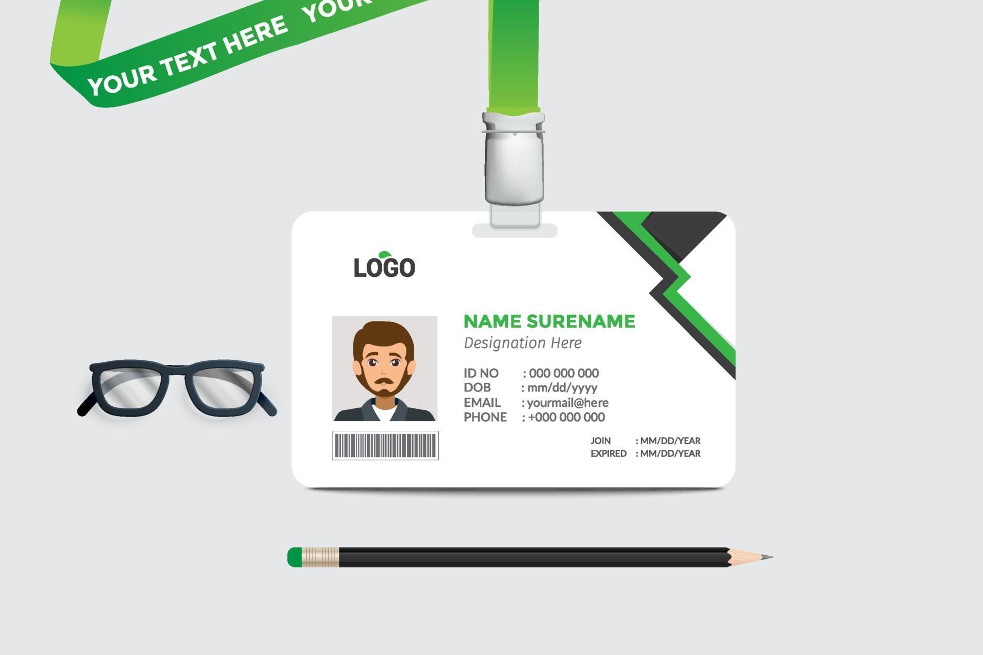 simple Id card template design with vector 2381813 Vector Art at Vecteezy