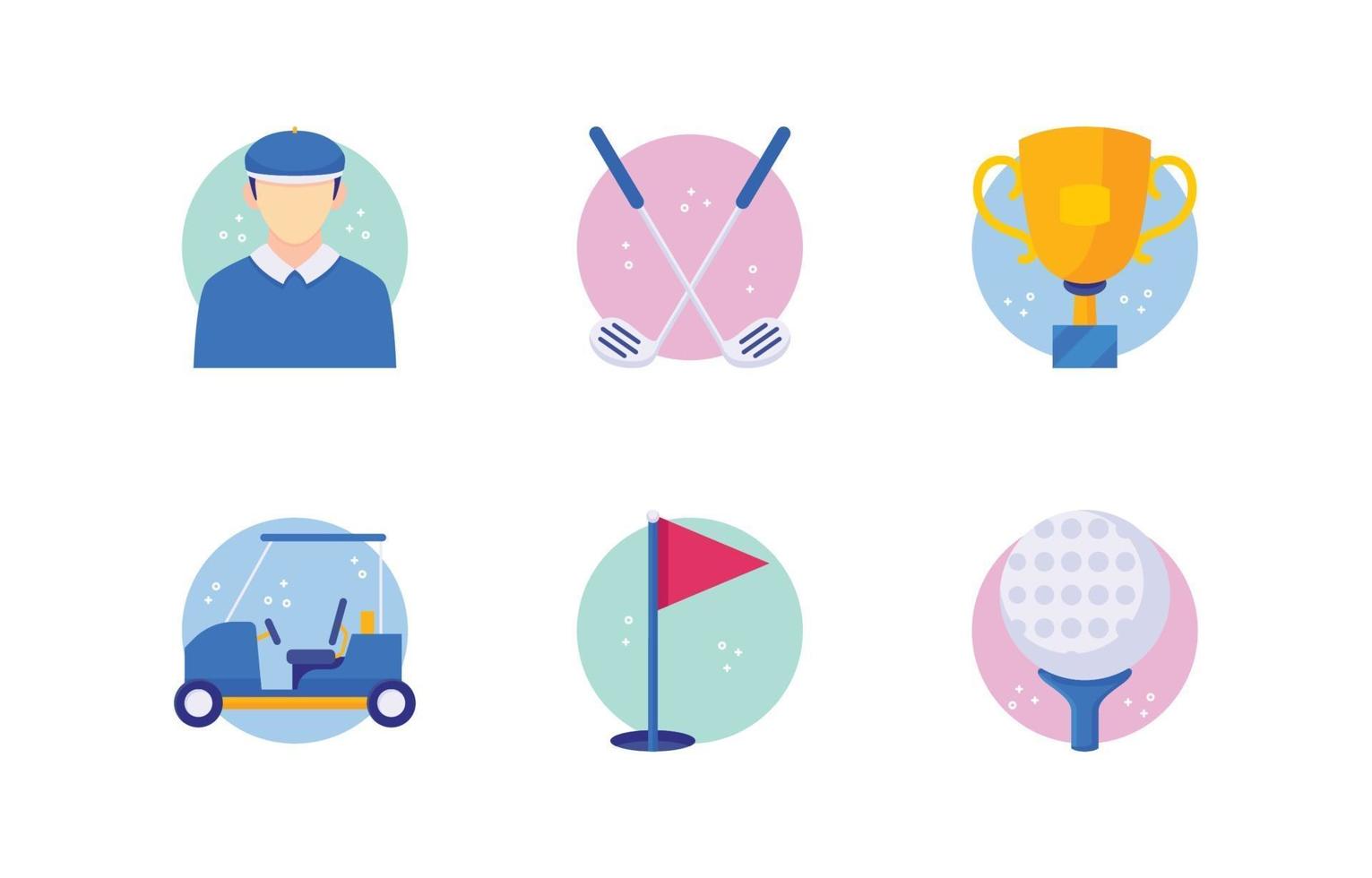 conjunto de iconos de golf vector