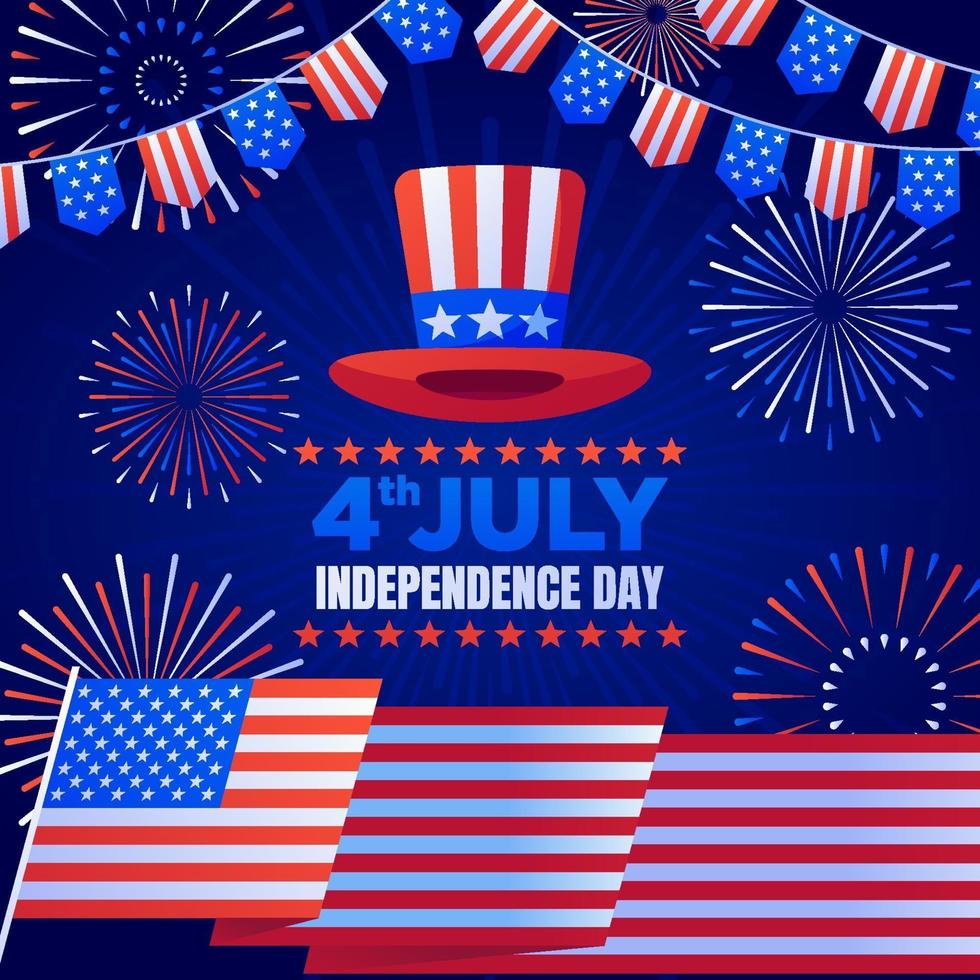 Independence day fireworks Concept vector