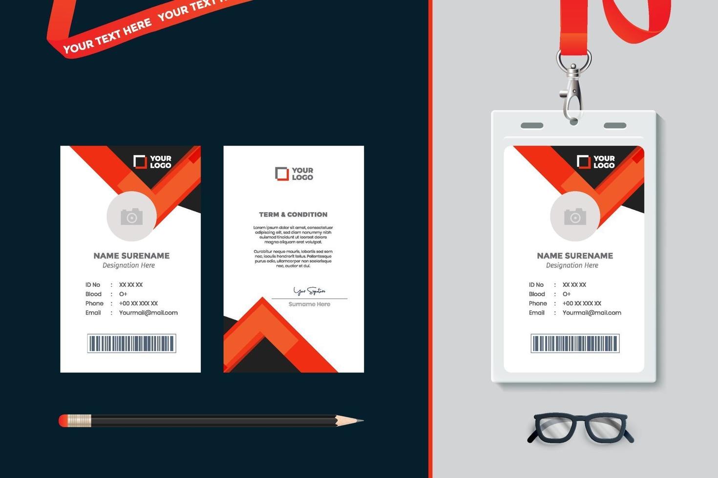 simple Id card template design with vector