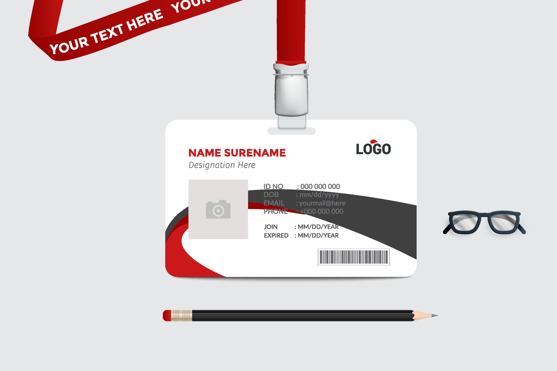 simple Id card template design with vector 20 Vector Art at Throughout Hospital Id Card Template