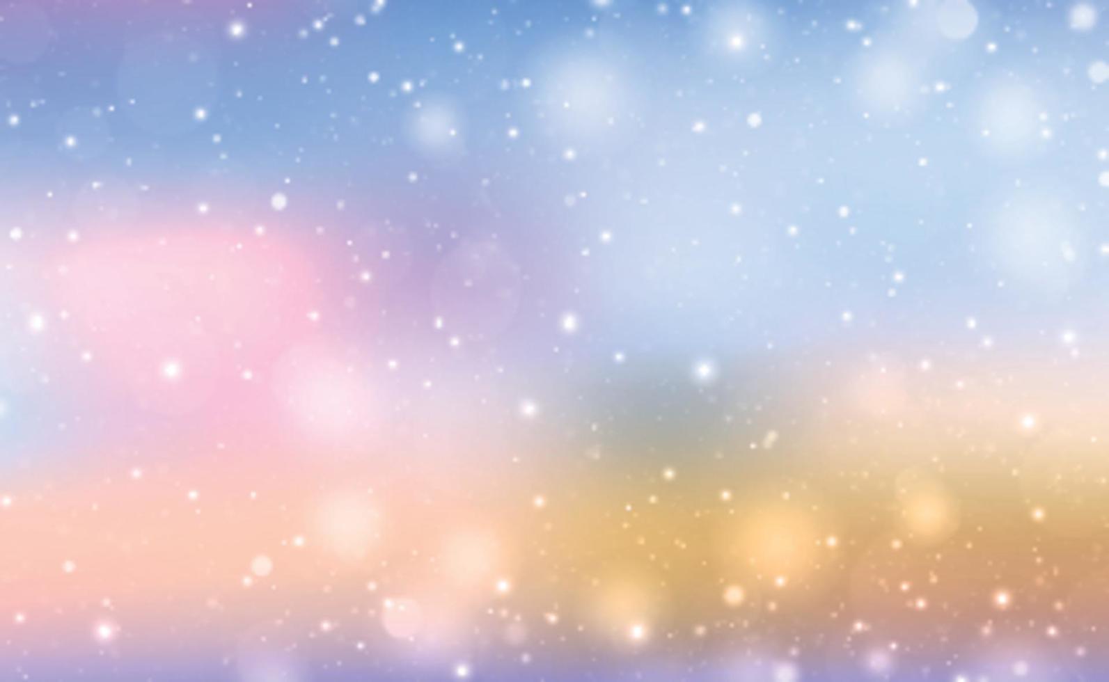 White blurred bokeh on blue background - Vector