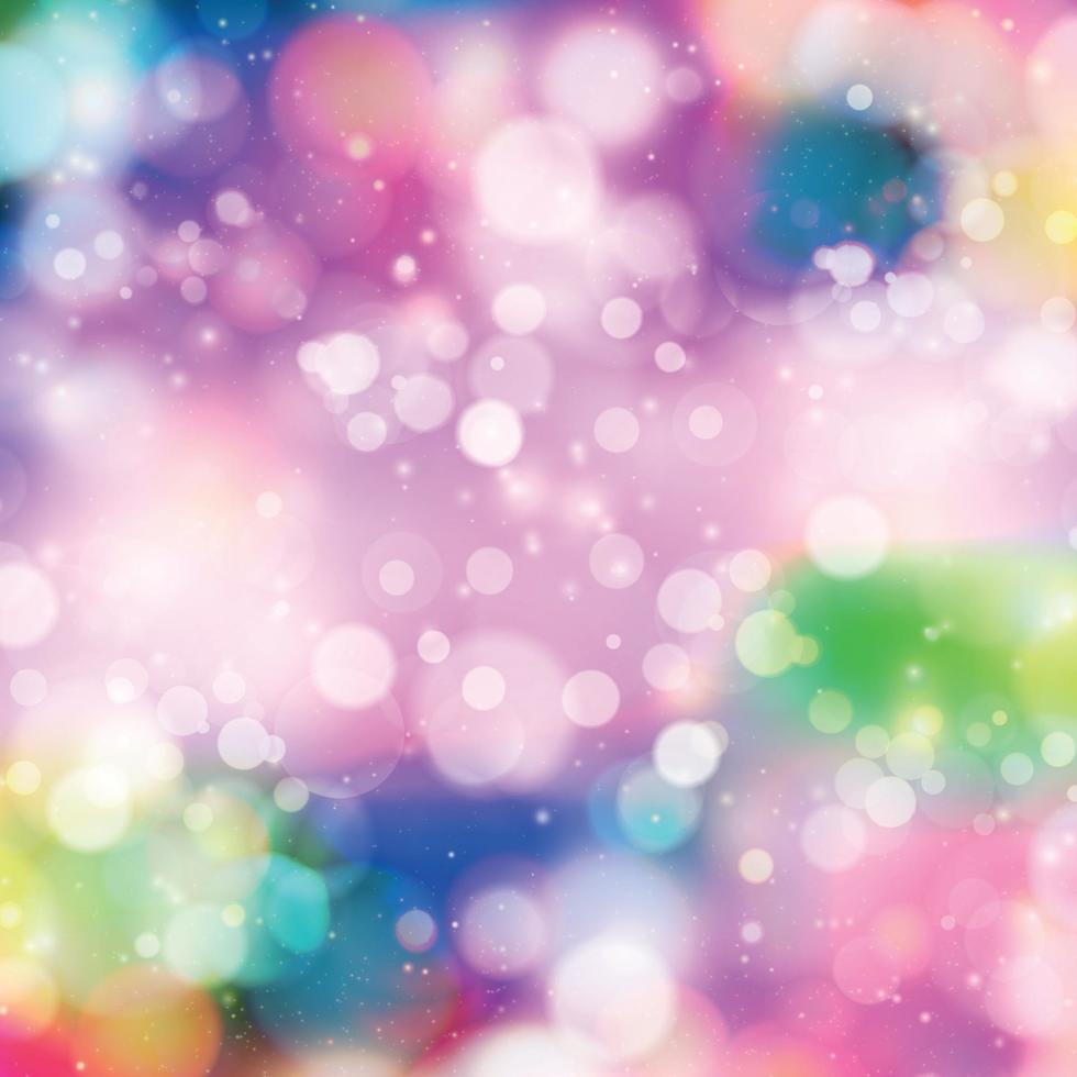 Multicolored blurry bokeh on a red background vector