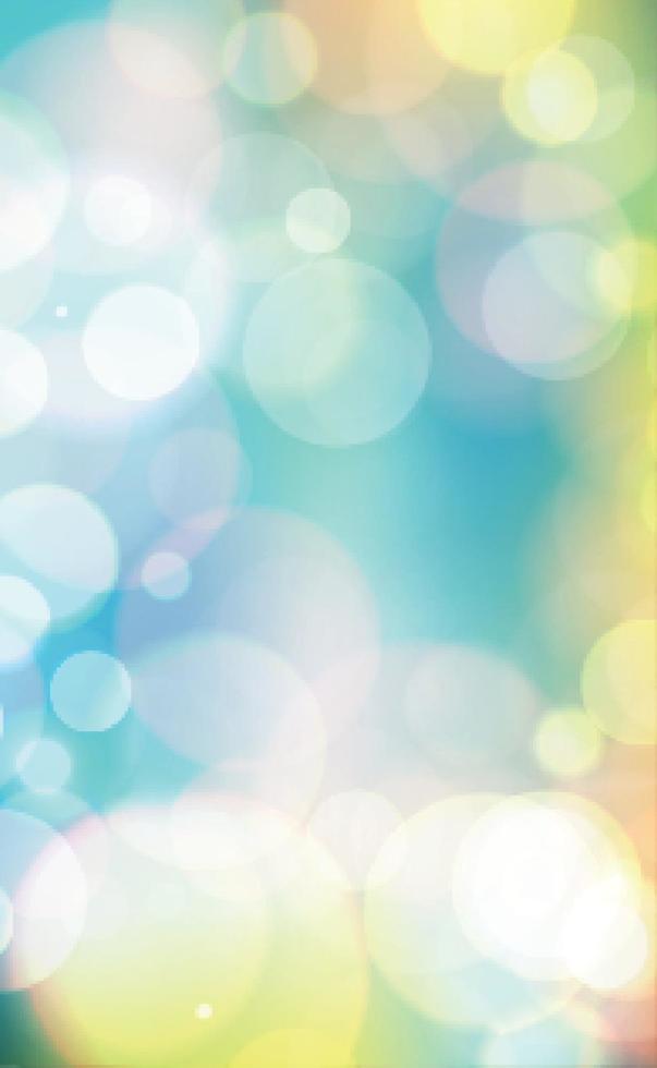 Multicolored blurry bokeh on a yellow background vector