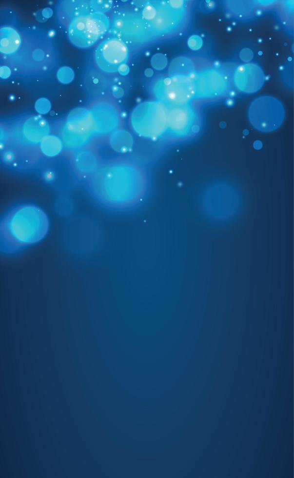 White blurred bokeh on blue background - Vector