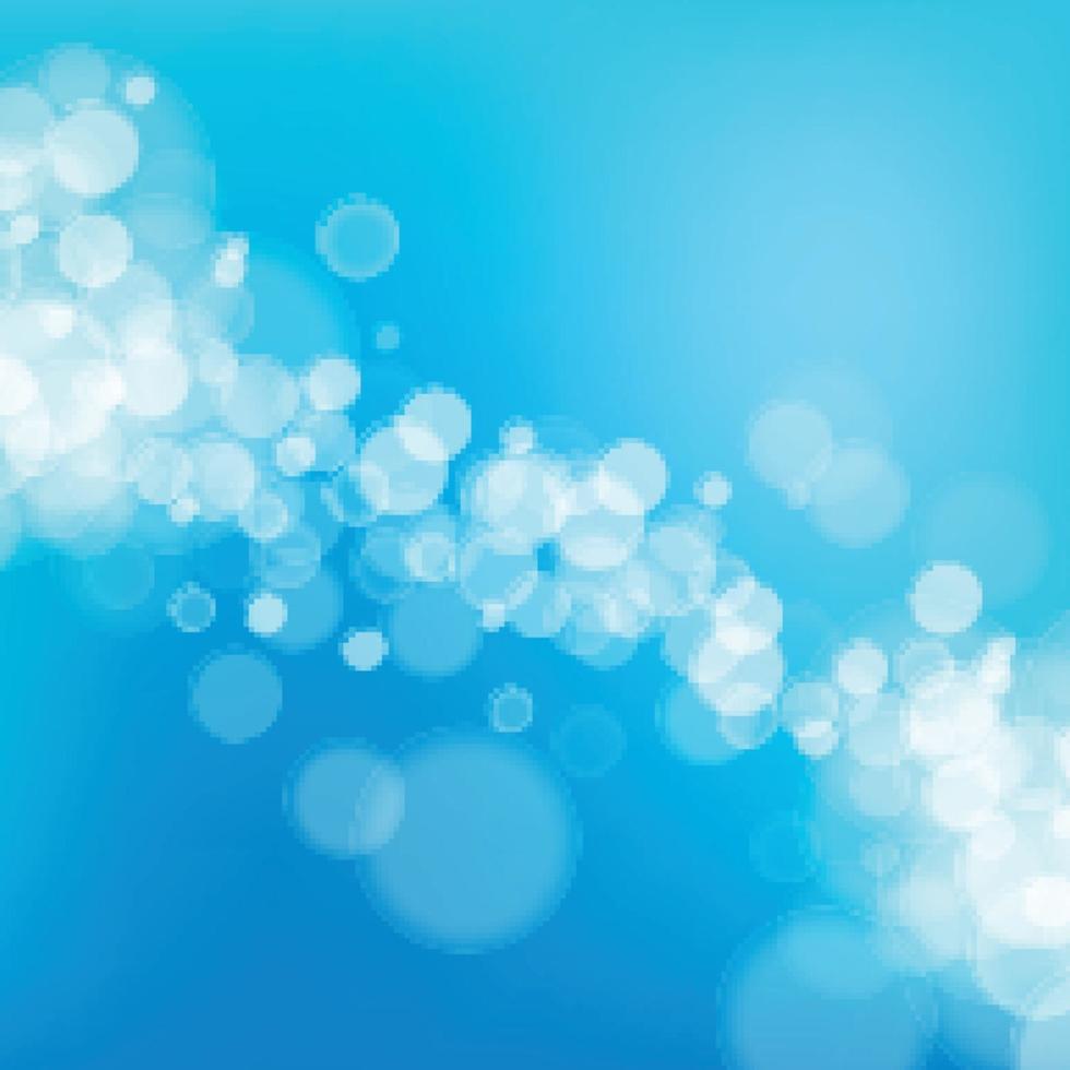 White blurred bokeh on blue background vector