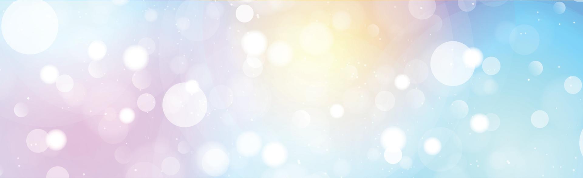 Multicolored blurred bokeh on panorama background vector