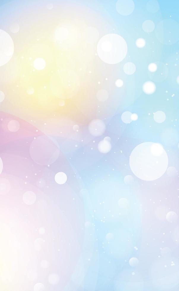 White blurred bokeh on blue background vector