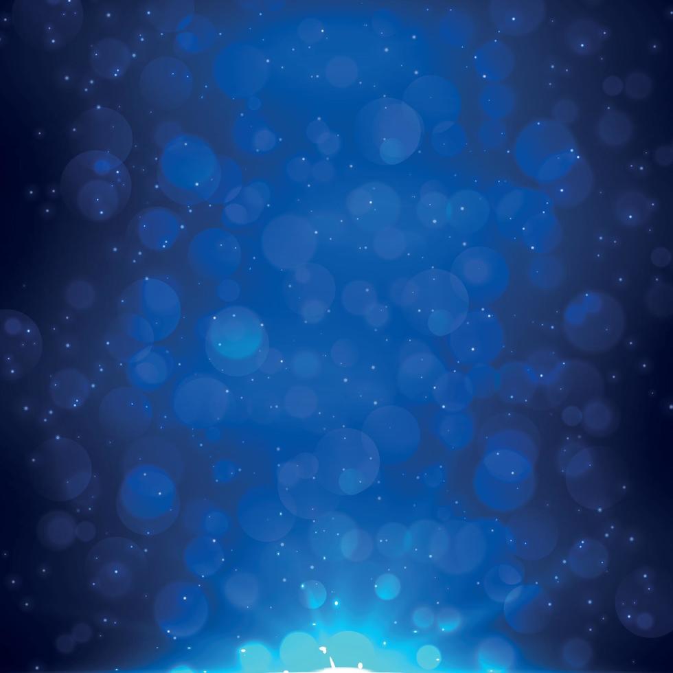 Abstract blue blurred background with bokeh effect vector