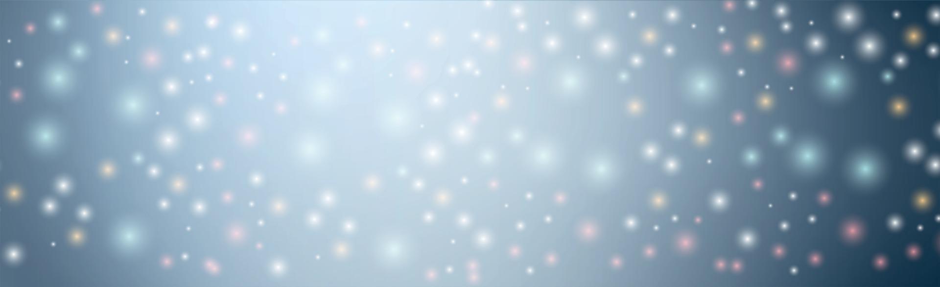 Multicolored blurred bokeh on panorama background vector
