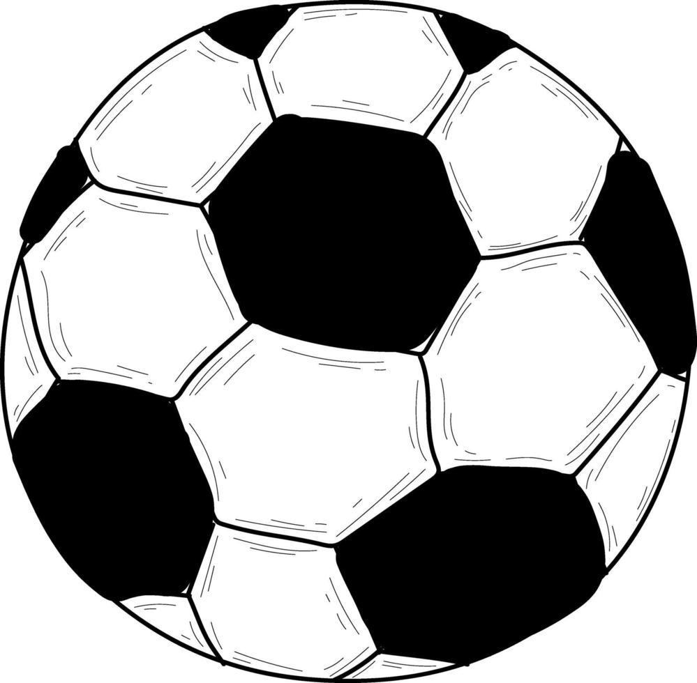 balón de fútbol doodle aislado vector