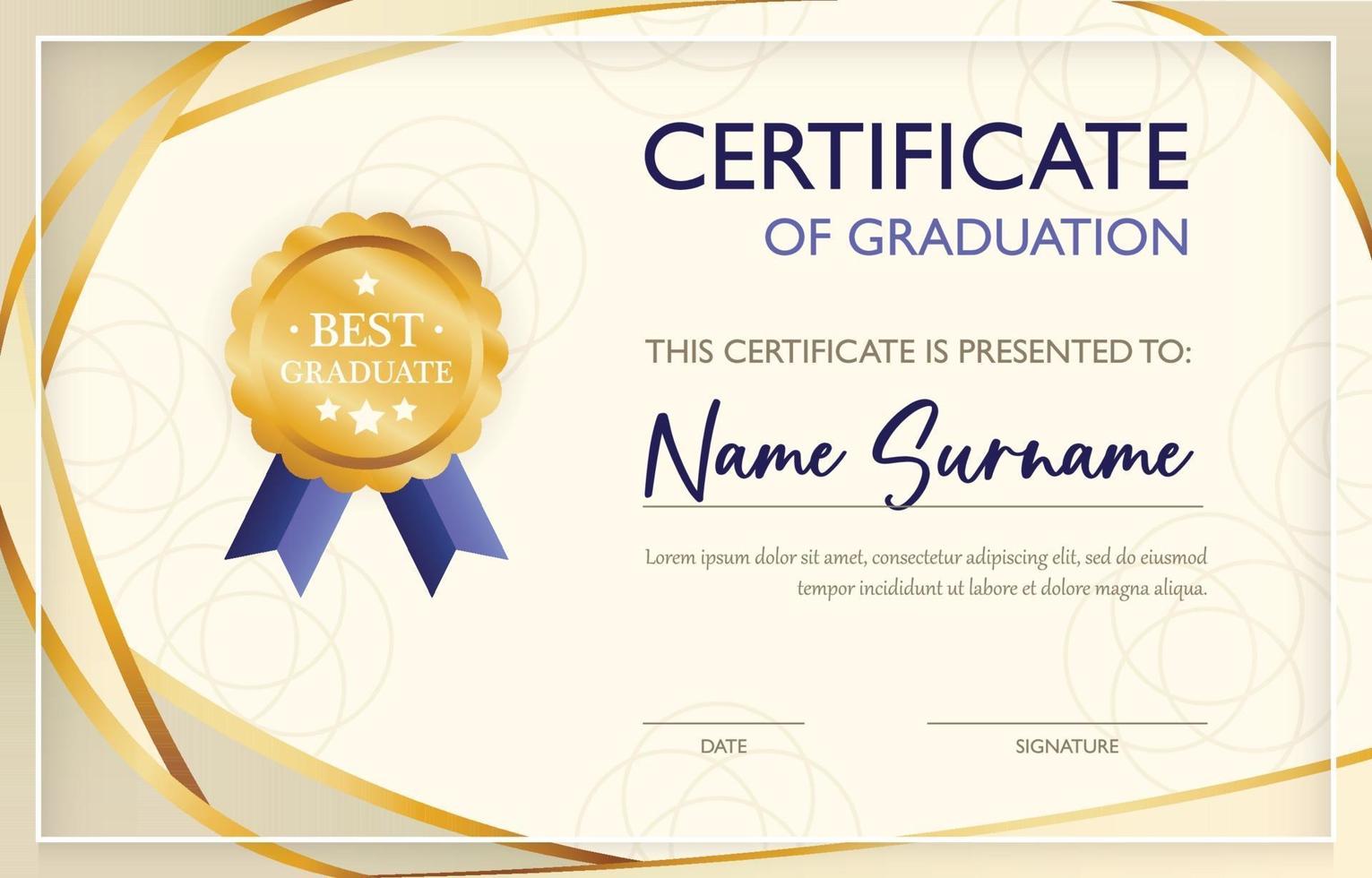 Certificate of Graduation Template vector